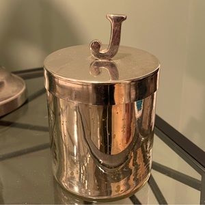 Cute silver metal J candle